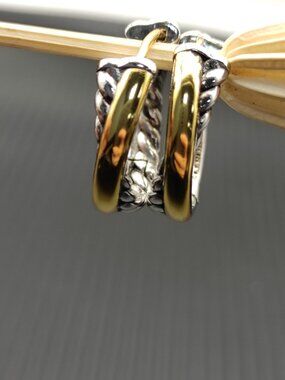 David Yurman 925 Silver Earrings with Original Pouch